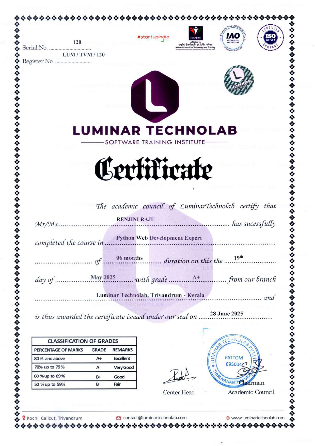 Python Web Development Expert certificate (Luminar)